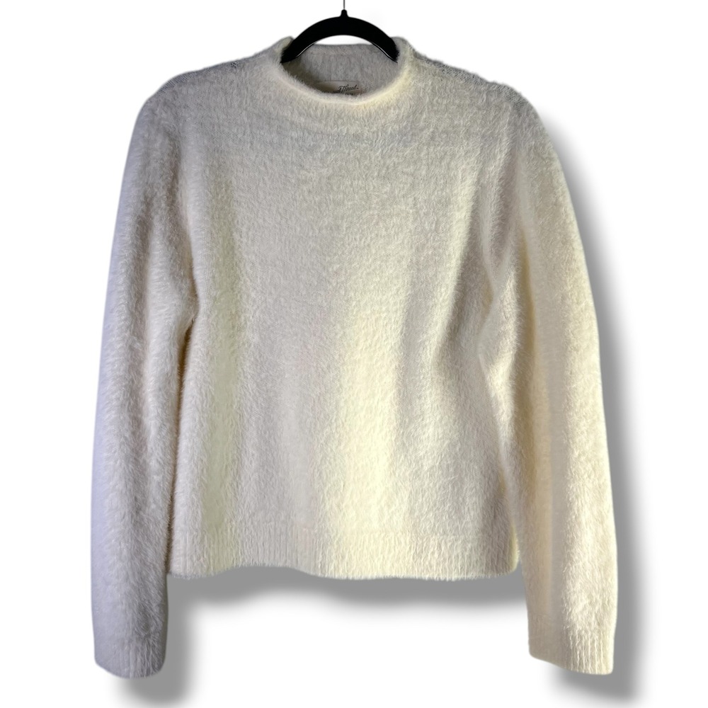 Universal Thread Womens Sz Large Fuzzy Sweater Mock Neck Cozy Winter Balletcore